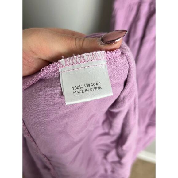 Zesica Purple Smocked Maxi Dress Tie Shoulder Sleeveless Summer Boho Size Large - Picture 6 of 7